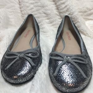 Diana Ferrari Silver Sparkle Ballet Flats